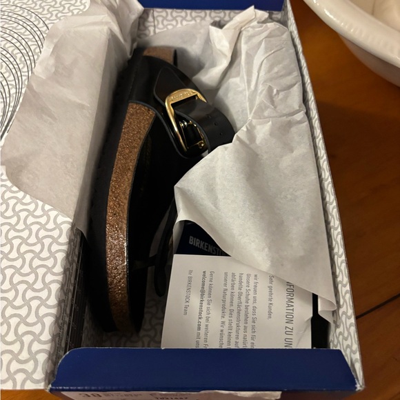 Birkenstock Gizeh Big Buckle High Shine Black Size: EU 38 (7-7.5) Regular NWT - Picture 8 of 8